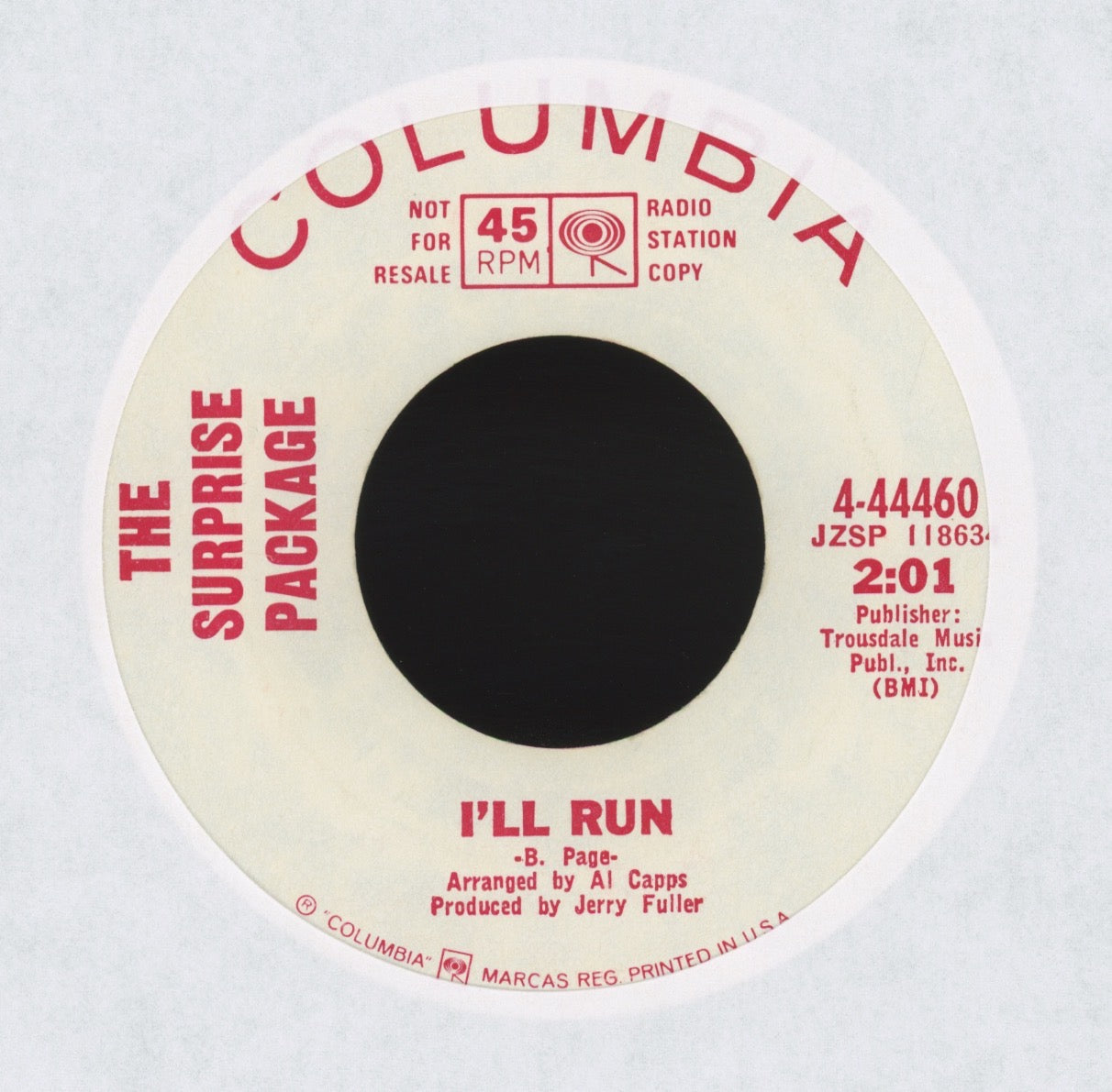 The Surprise Package - I'll Run on Columbia Promo Pop Rock 45