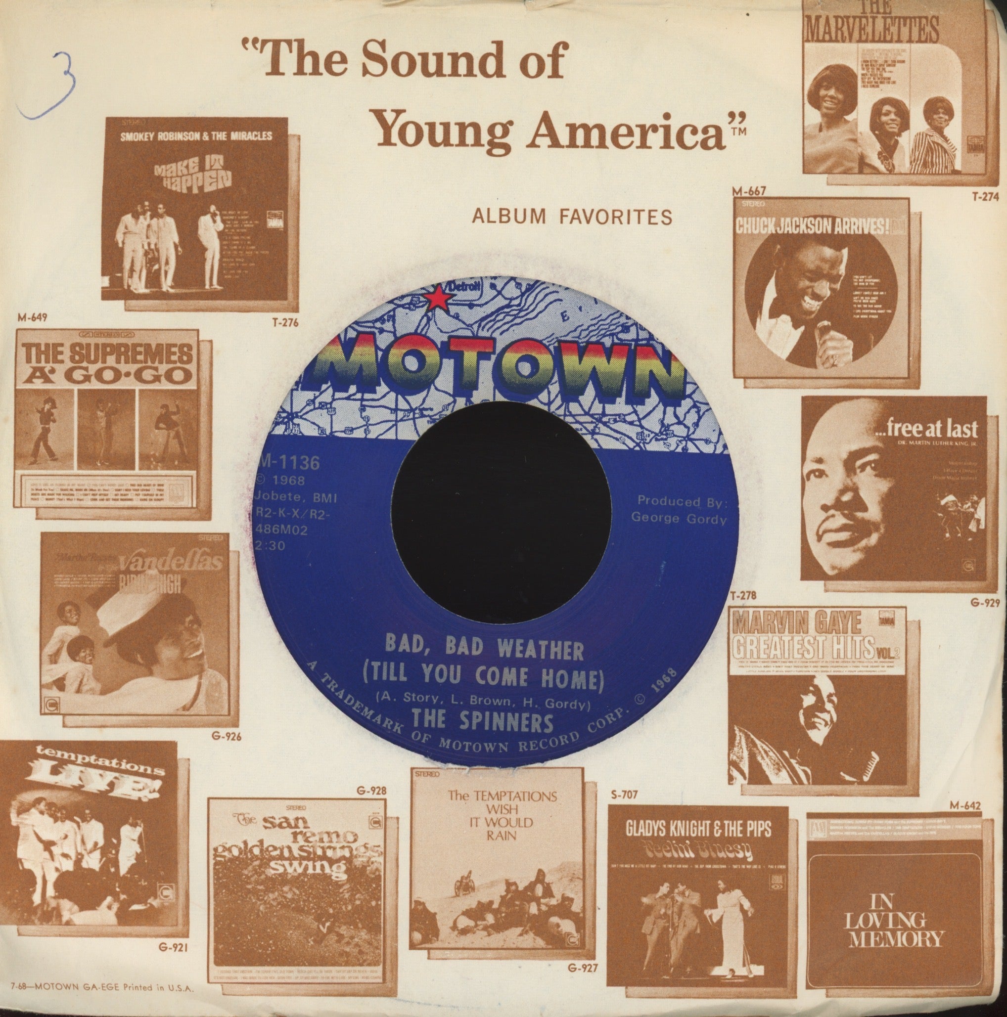 Spinners - Bad, Bad Weather (Till You Come Home) on Motown Northern Soul 45