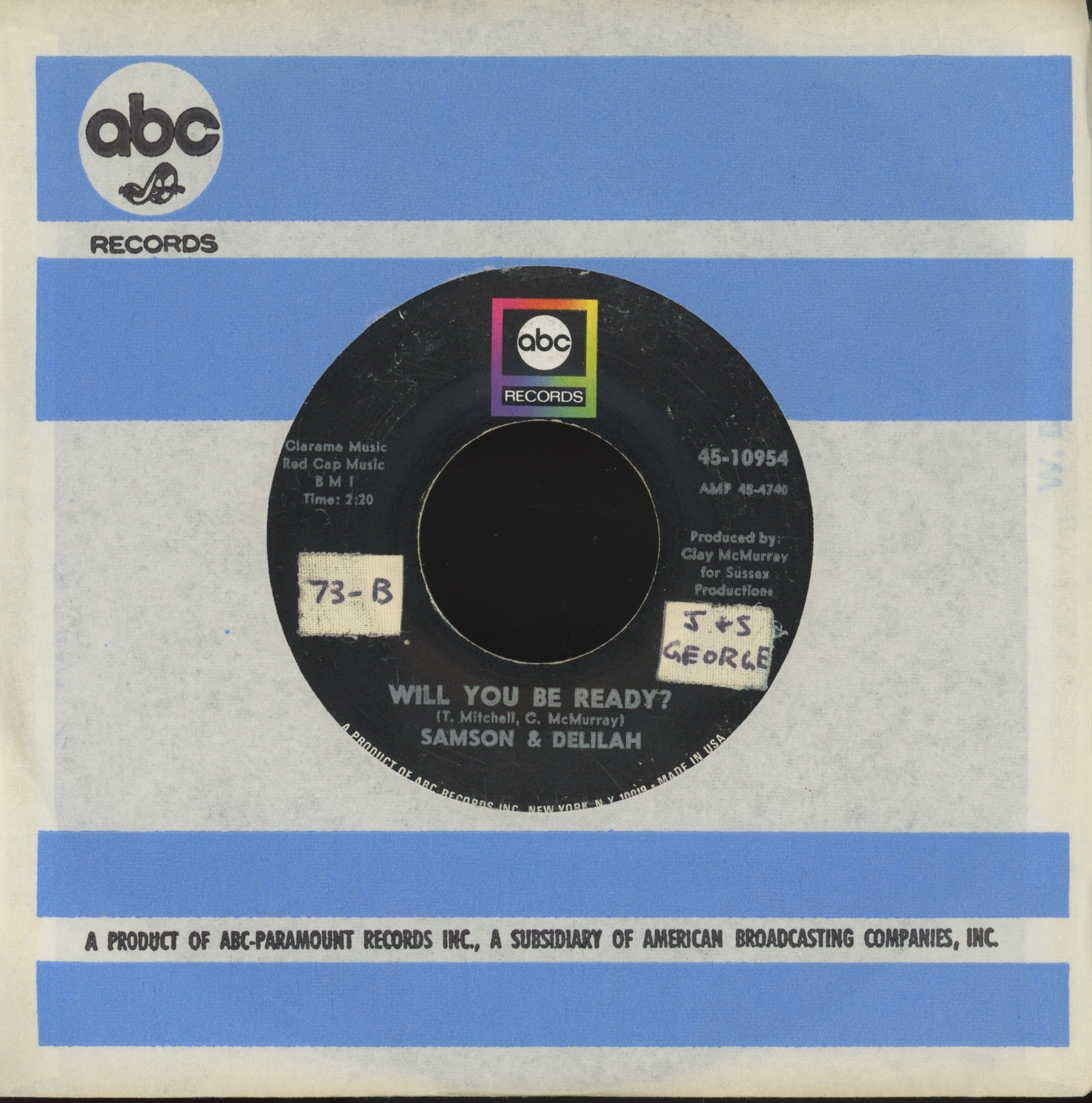 Samson & Delilah - Will You Be Ready? on ABC Funk Soul 45