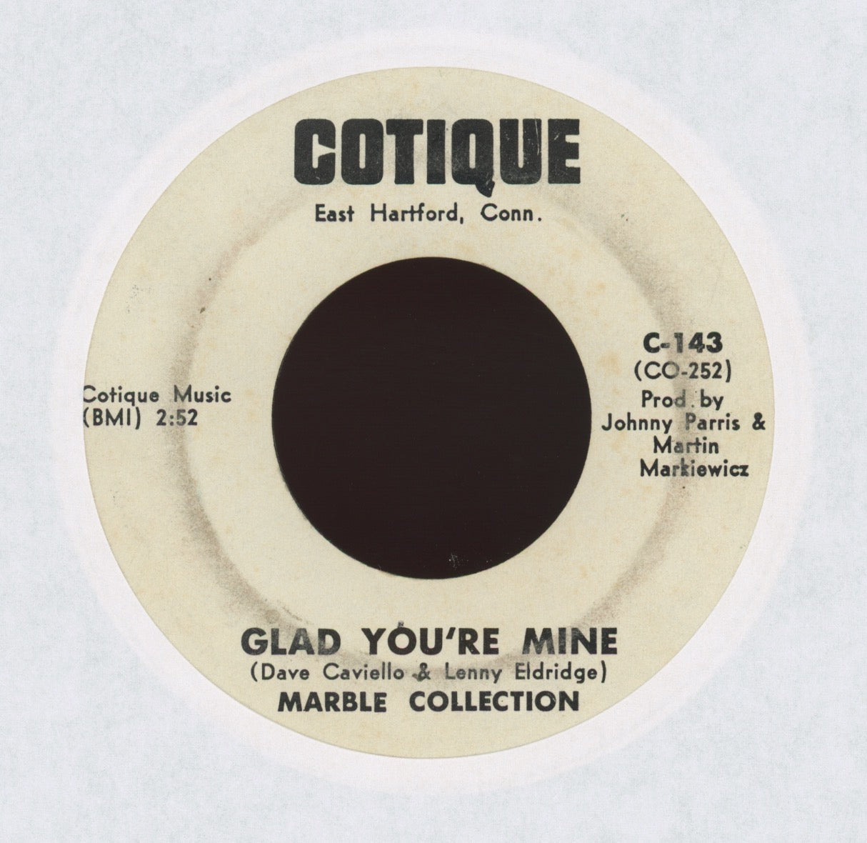 Marble Collection - Glad You're Mine on Cotique Promo Psych Rock 45
