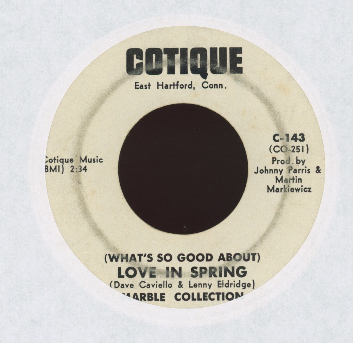 Marble Collection - Glad You're Mine on Cotique Promo Psych Rock 45