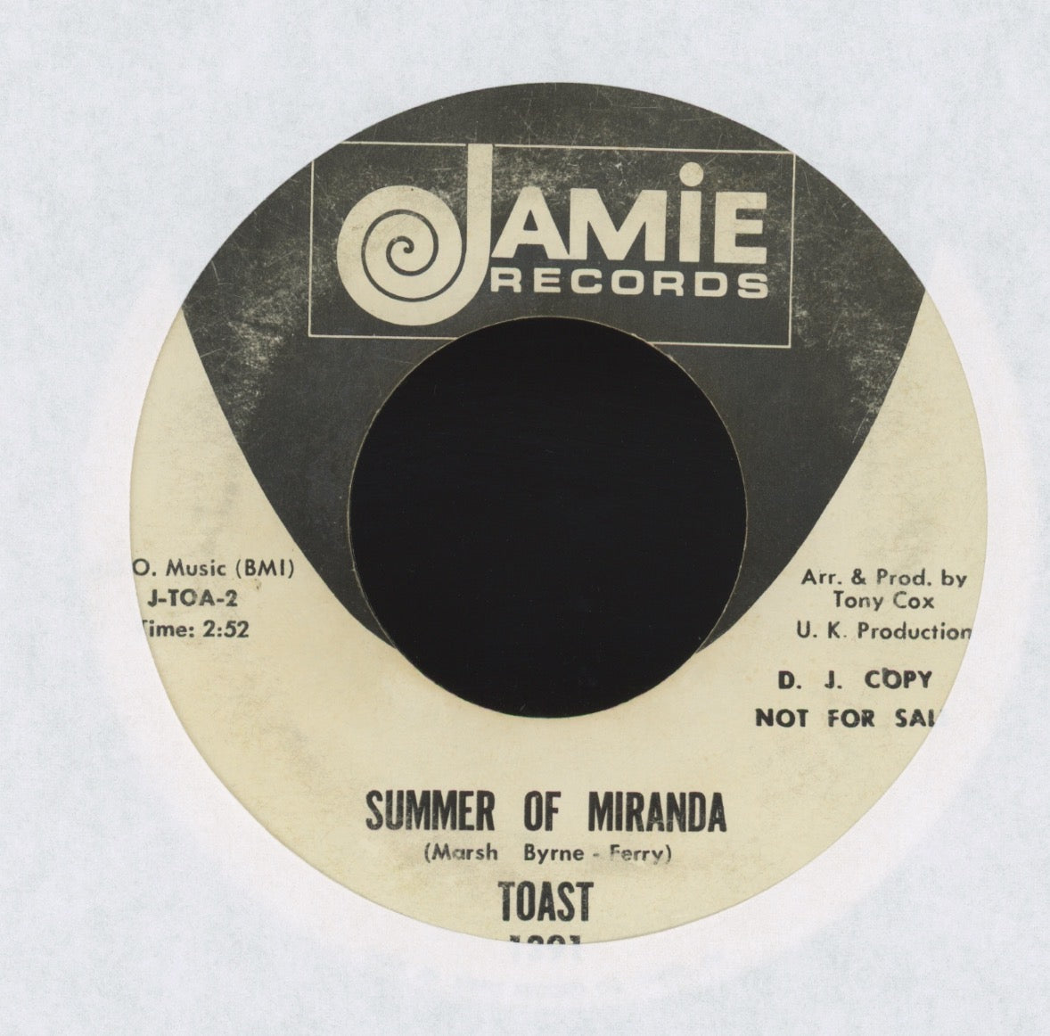 Toast - Flowers Never Bend With The Rainfall on Jamie Promo Pop Psych 45