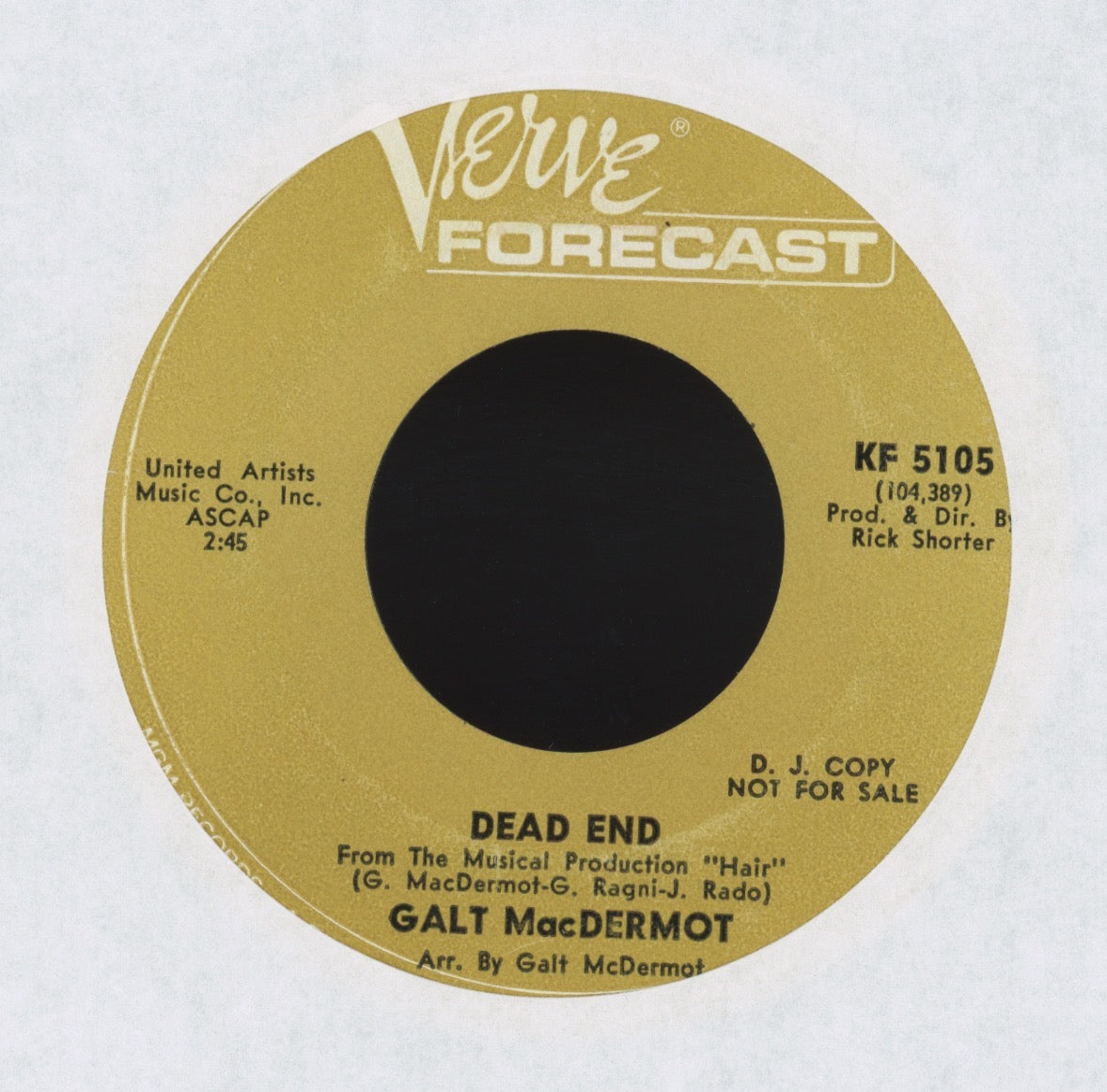 Galt MacDermot -Dead End on Verve Forecast Mod Funk 45