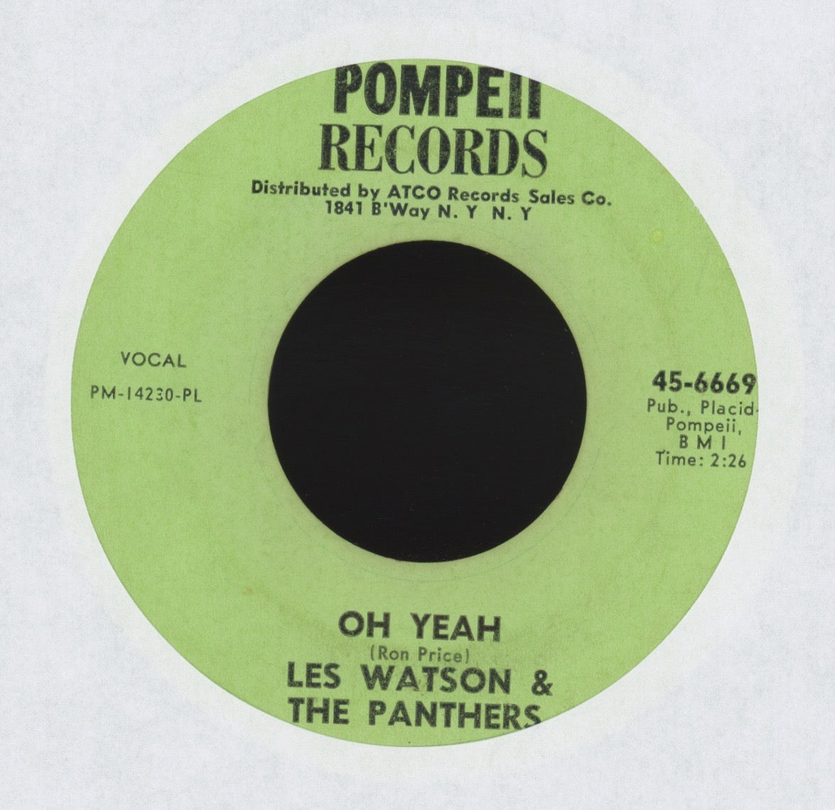 Les Watson And The Panthers - Oh Yeah on Pompeii Funk 45