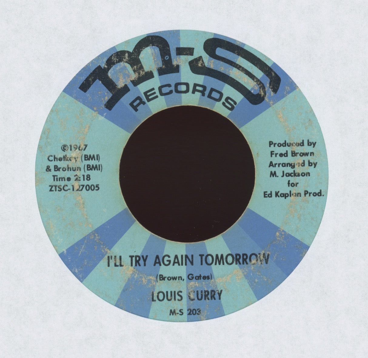 Louis Curry - I'll Try Again Tomorrow on M-S Northern Soul 45