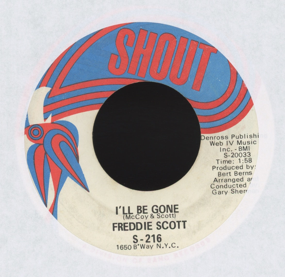 Freddie Scott - I'll Be Gone on Shout Northern Soul 45