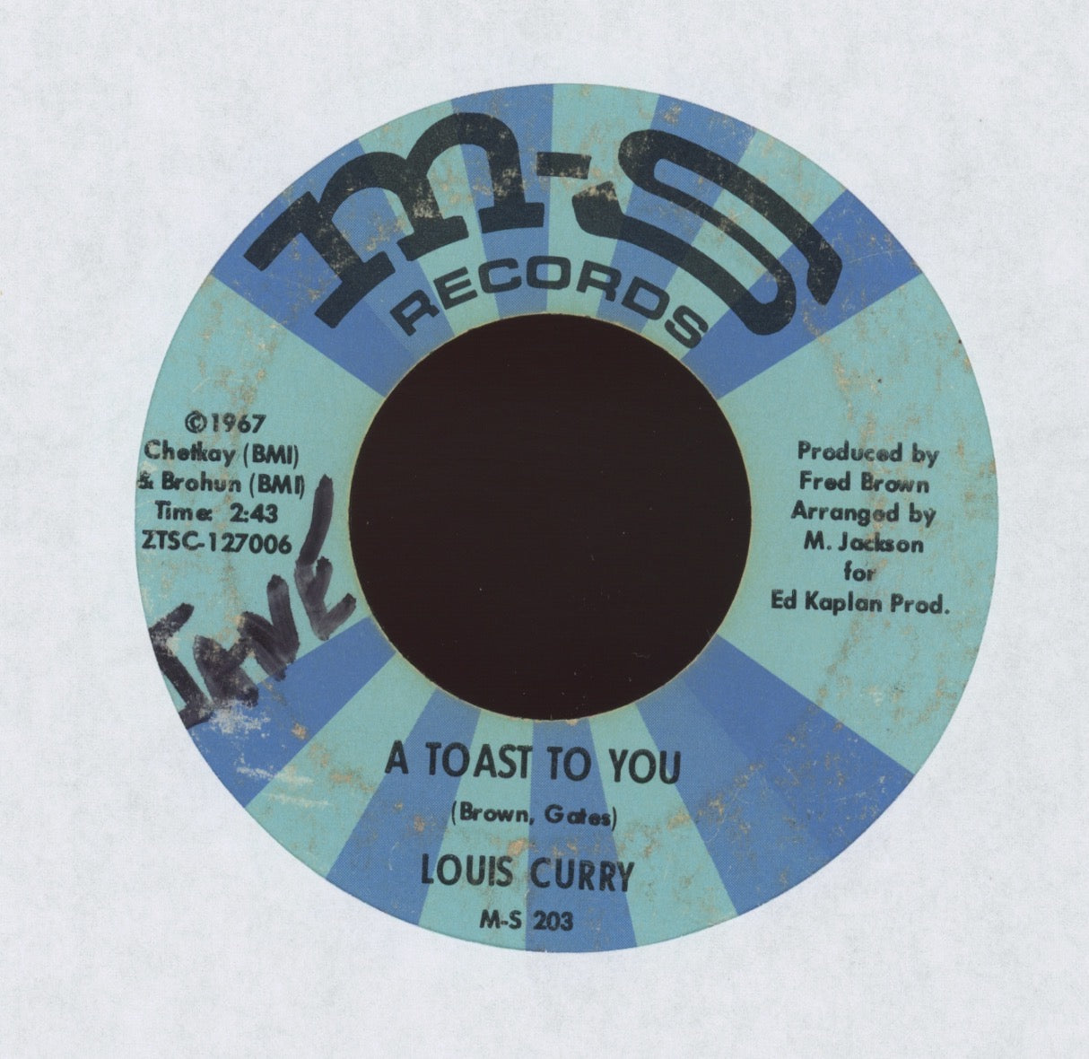 Louis Curry - I'll Try Again Tomorrow on M-S Northern Soul 45