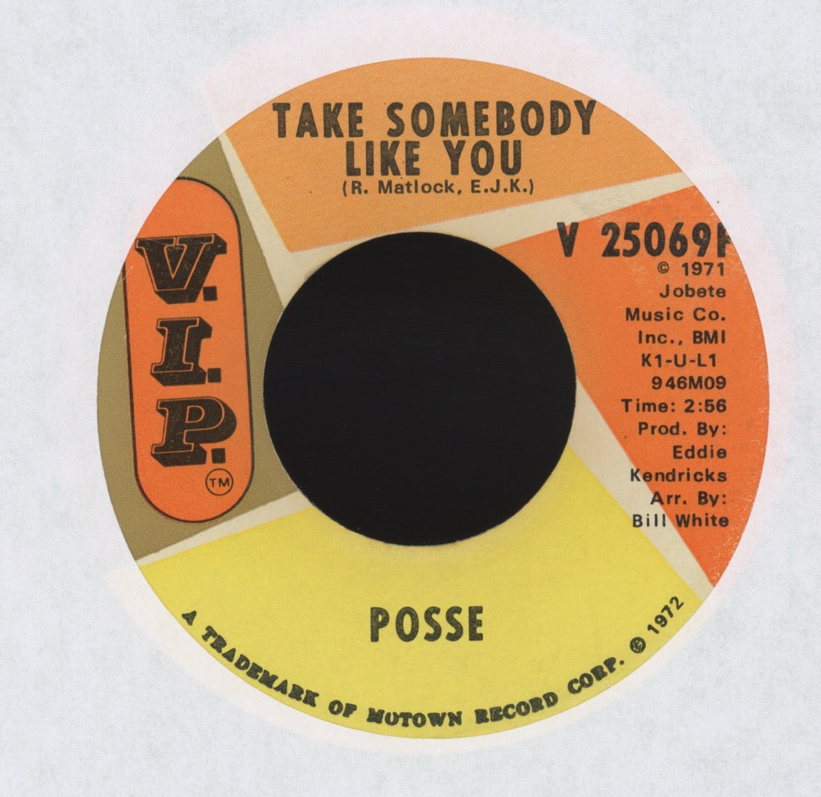 Posse - Take Somebody Like You on V.I.P. Northern Soul 45