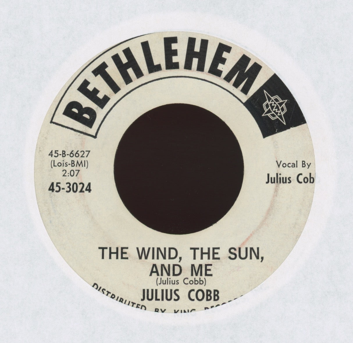 Julius Cobb - The Wind The Sun And Me on Bethlehem Promo R&B 45