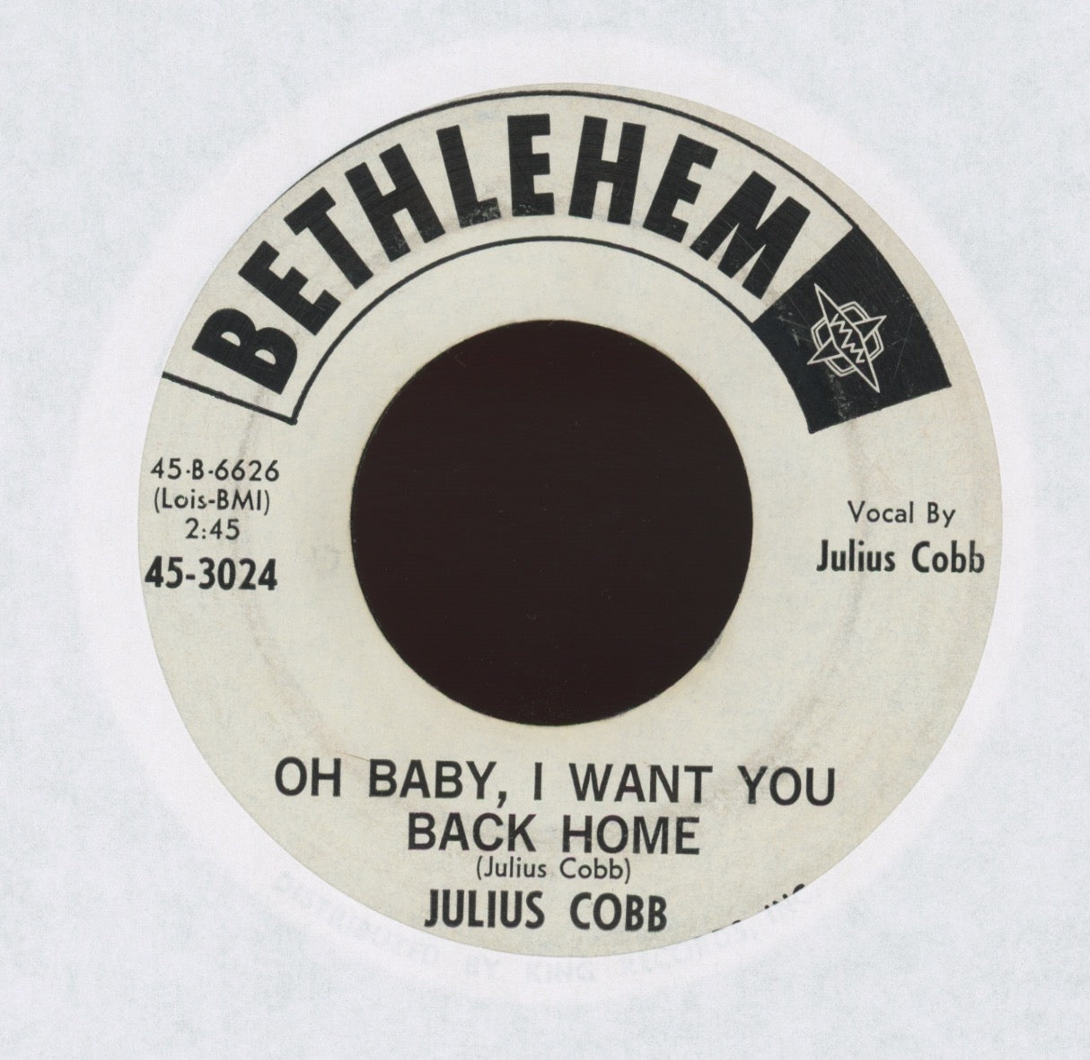 Julius Cobb - The Wind The Sun And Me on Bethlehem Promo R&B 45