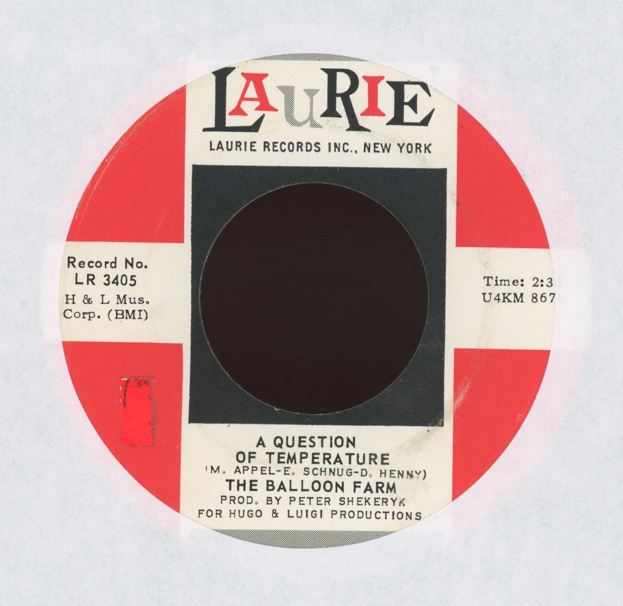 The Balloon Farm - A Question Of Temperature on Laurie Garage Psych 45