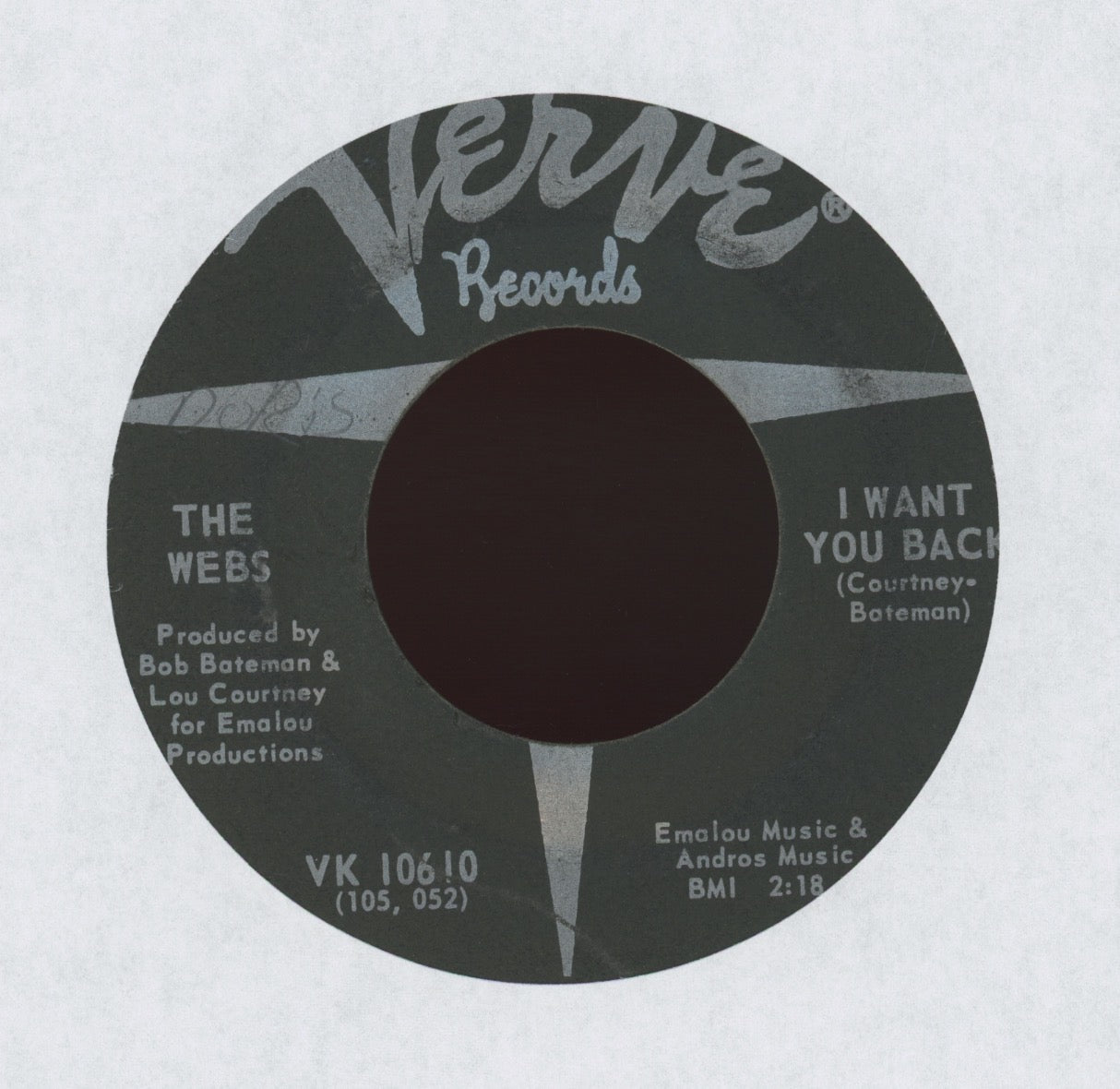 The Webs - We Belong Together on Verve Northern Soul 45