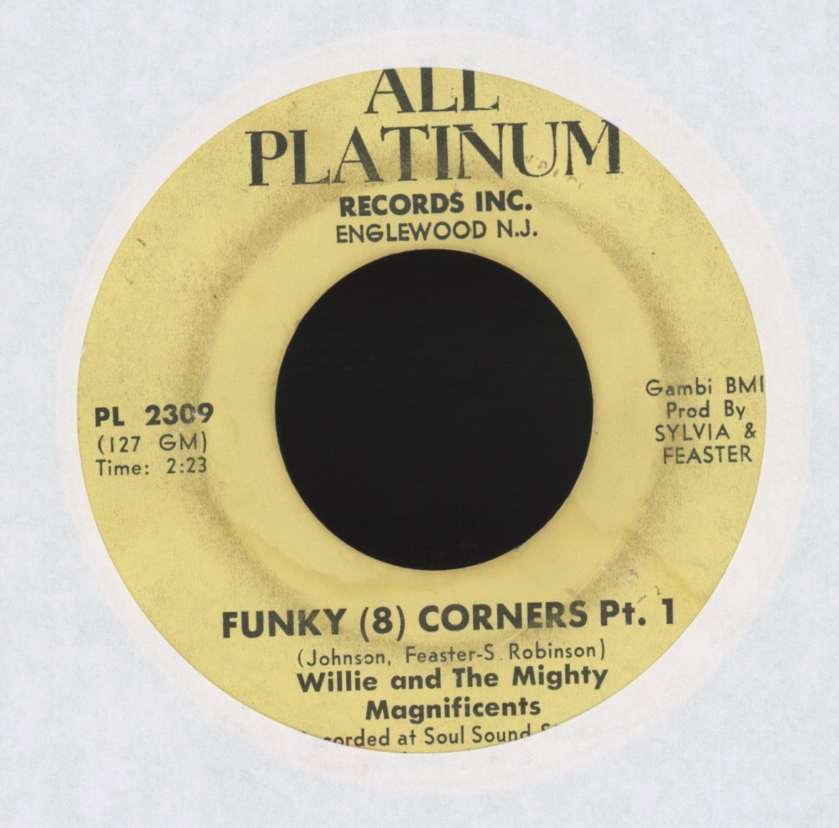 Willie & The Mighty Magnificents - Funky (8) Corners on All Platinum Funk 45