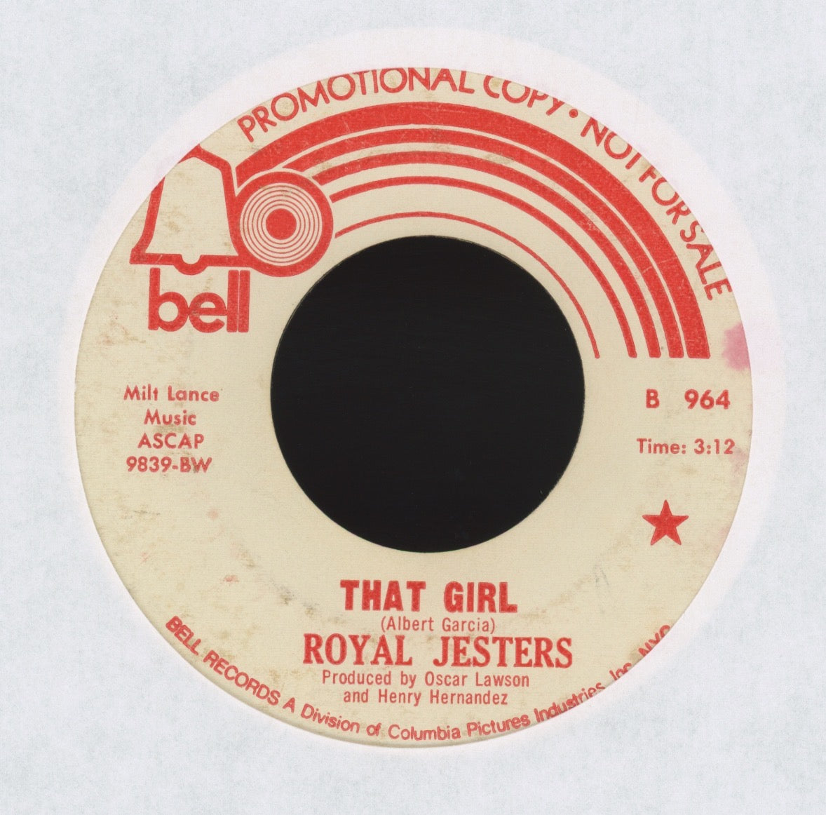 The Royal Jesters - That Girl on Bell Promo Northern Latin Soul 45