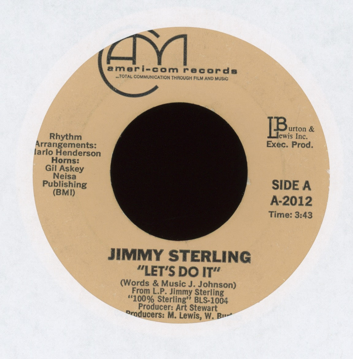 Jimmy Sterling - Let's Do It on Ameri-Com Modern Soul 45