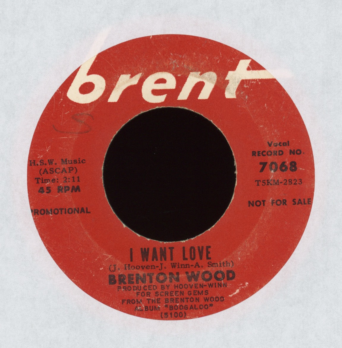 Brenton Wood - I Want Love on Brent Promo Sweet Soul 45