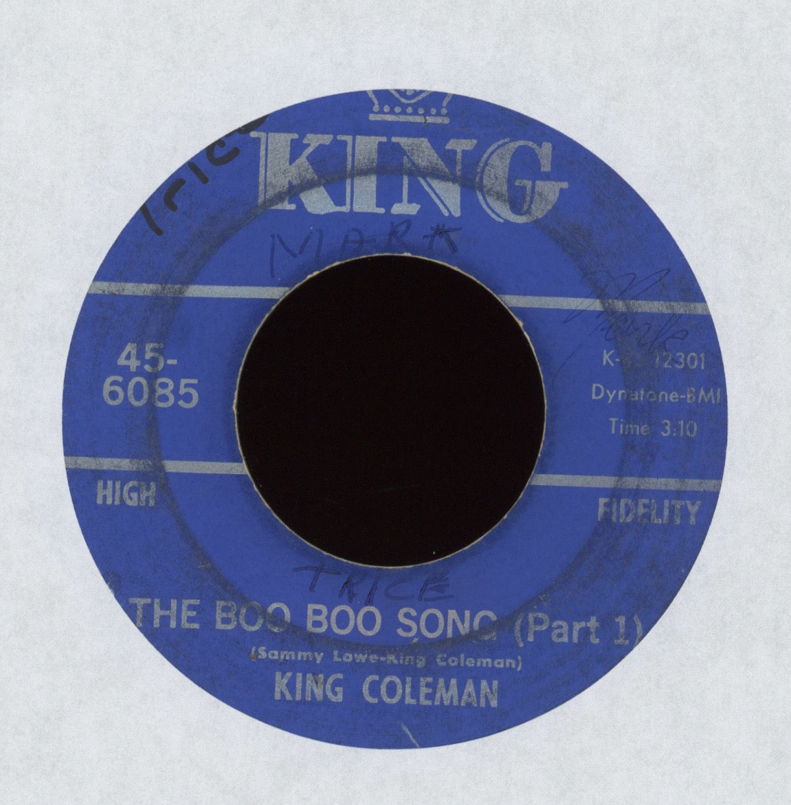 King Coleman - The Boo Boo Song on King Funk 45