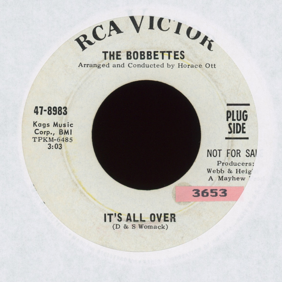 The Bobbettes - It's All Over on RCA Promo Northern Soul 45