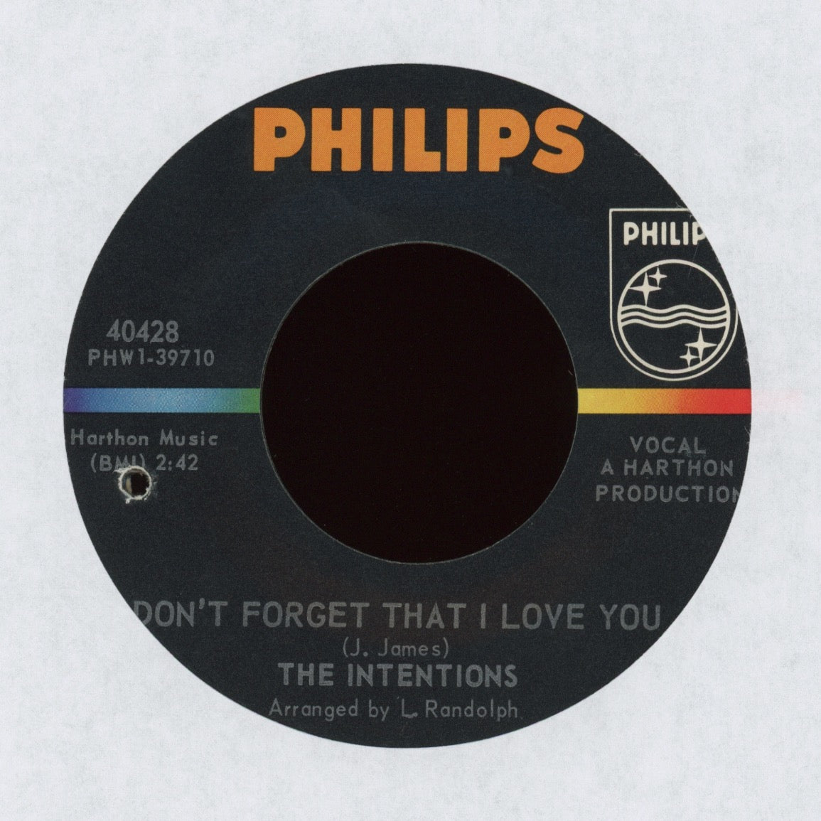 The Intentions - Don't Forget That I Love You on Philips Northern Soul 45