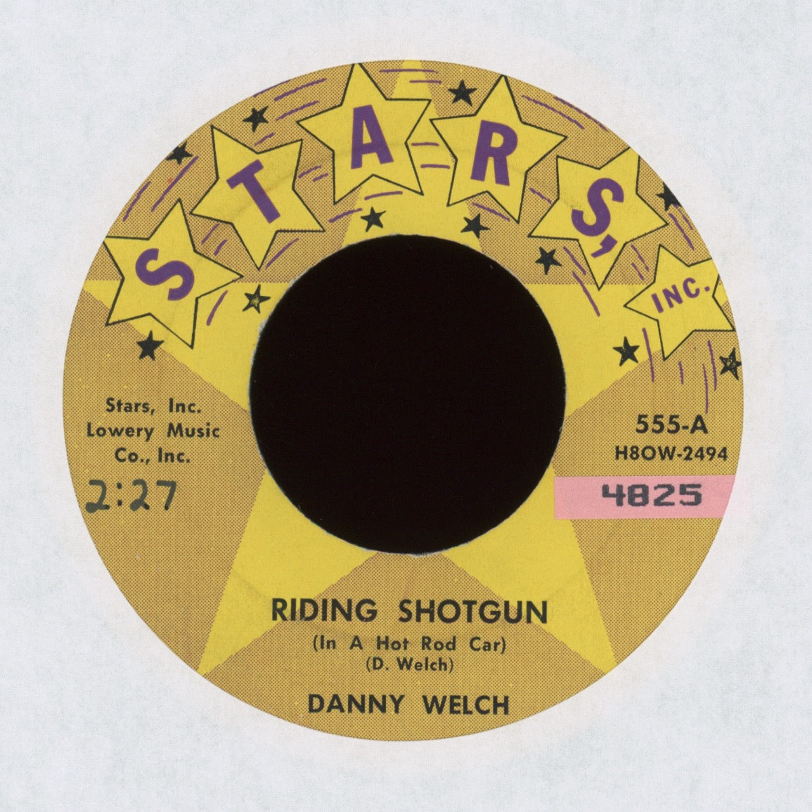 Danny Welch - Riding Shotgun (In A Hot Rod Car) on Stars Inc Rockabilly Popcorn 45