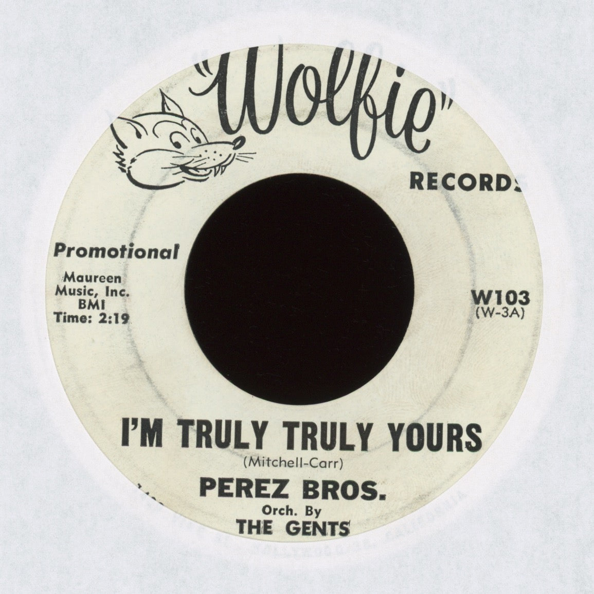 The Perez Bros. - I'm Truly Truly Yours on Wolfie Promo R&B Doo Wop 45