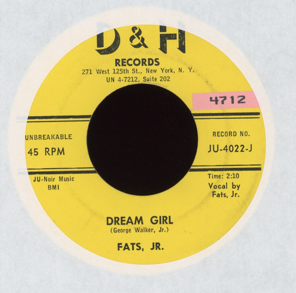 Fats, Jr. - Dream Girl on D&H R&B Rocker 45
