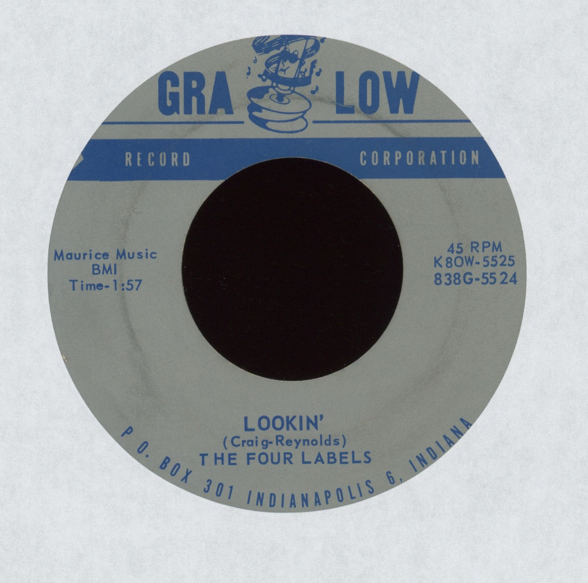 The Four Labels - Lookin' on Gra Low R&B Doo Wop Popcorn 45