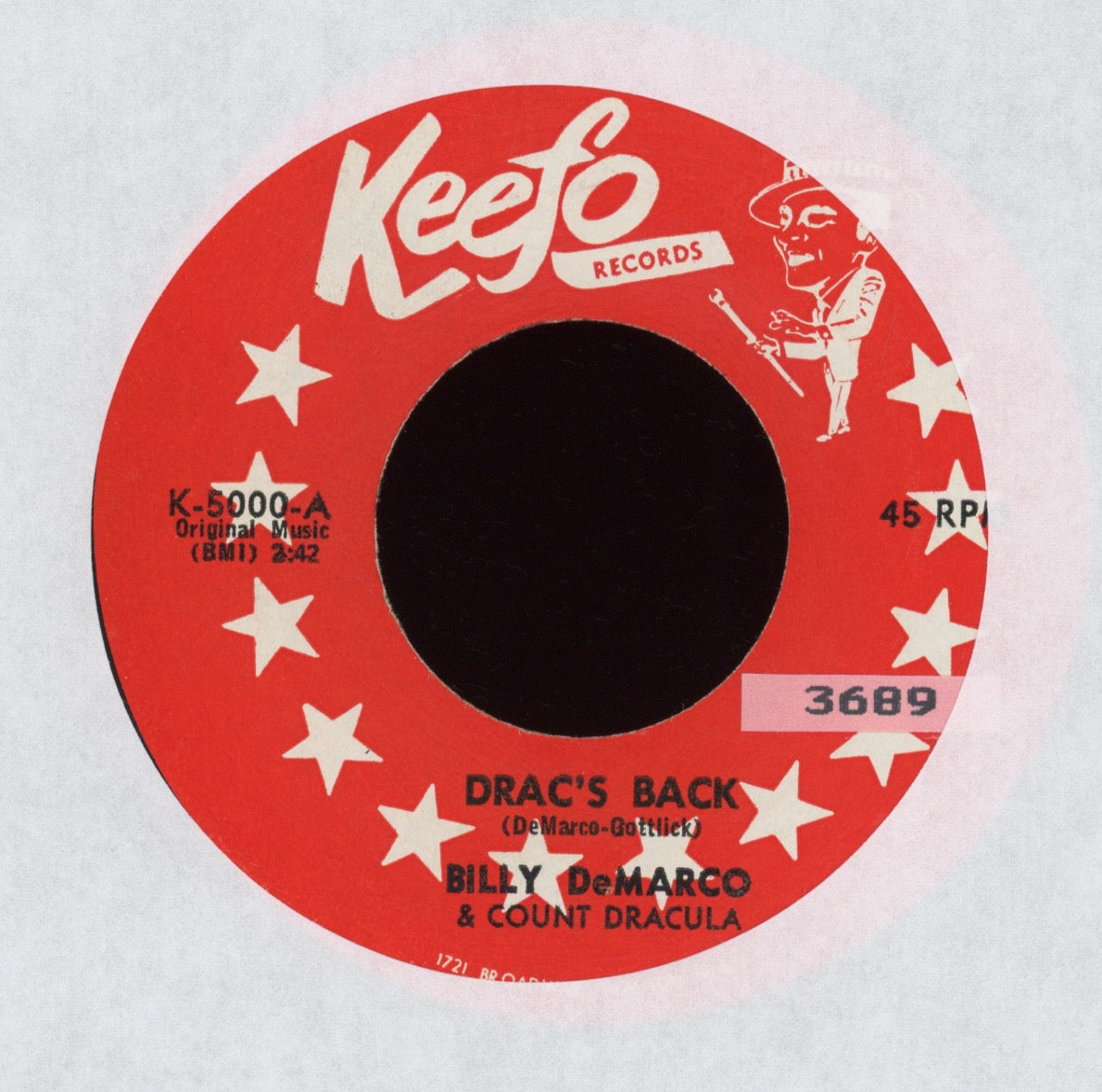 Billy DeMarco & Count Dracula - Drac's Back on Keefo Halloween Horror Rock 45