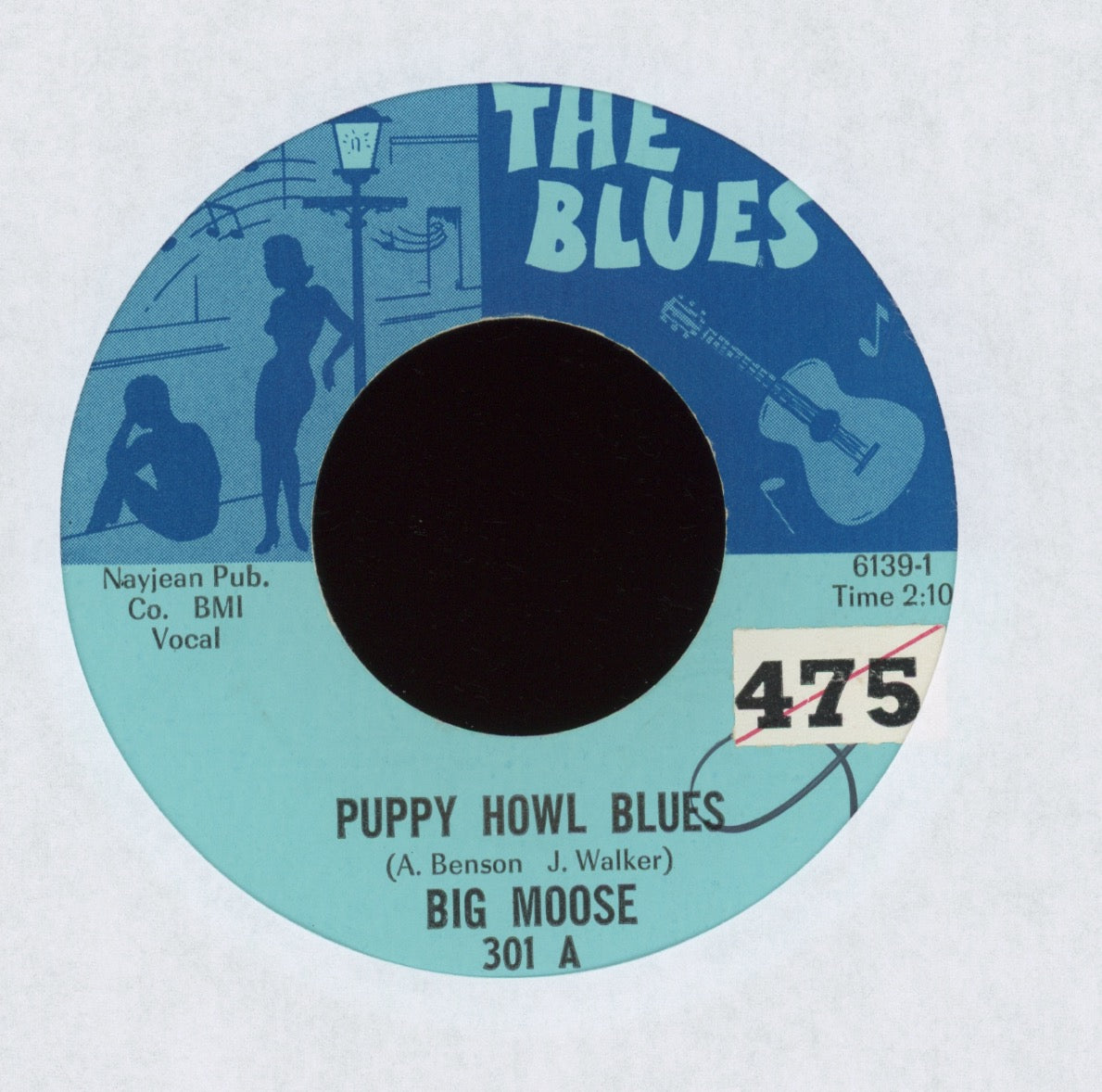 Big Moose - Puppy Howl Blues / Rambling Woman on The Blues R&B Blues Rocker 45
