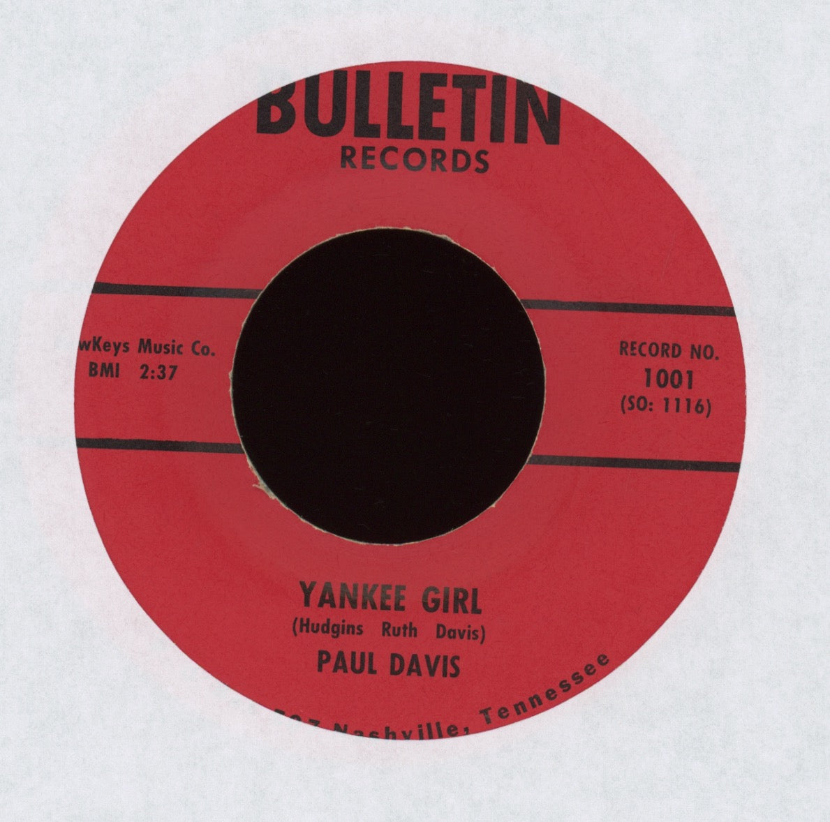 Paul Davis - Six Days On The Road on Bulletin Rockabilly Bop 45