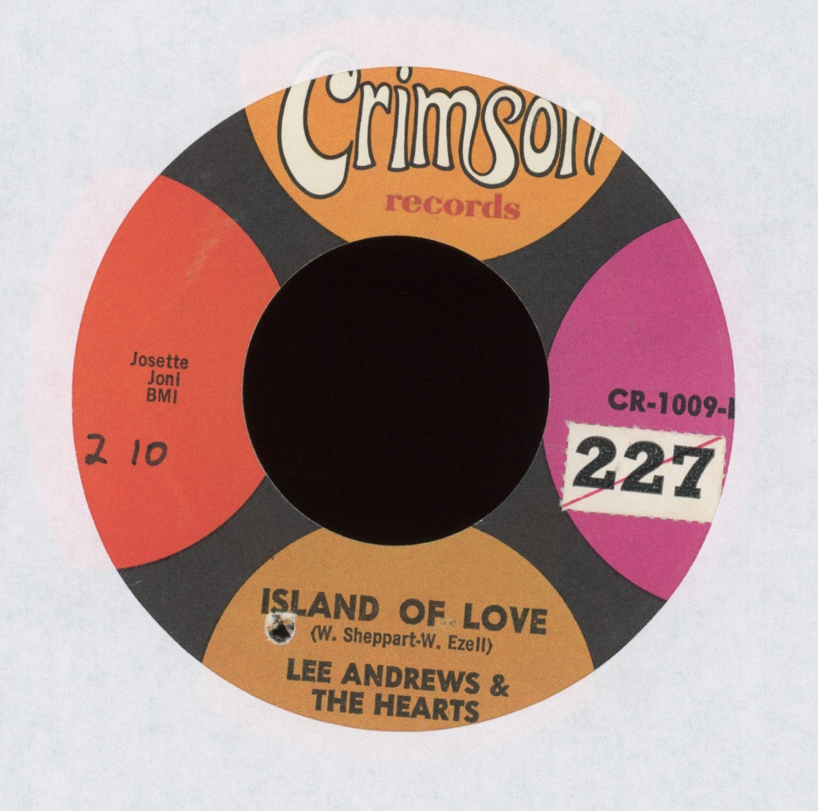 Lee Andrews & The Hearts - Never The Less on Crimson Northern Soul 45