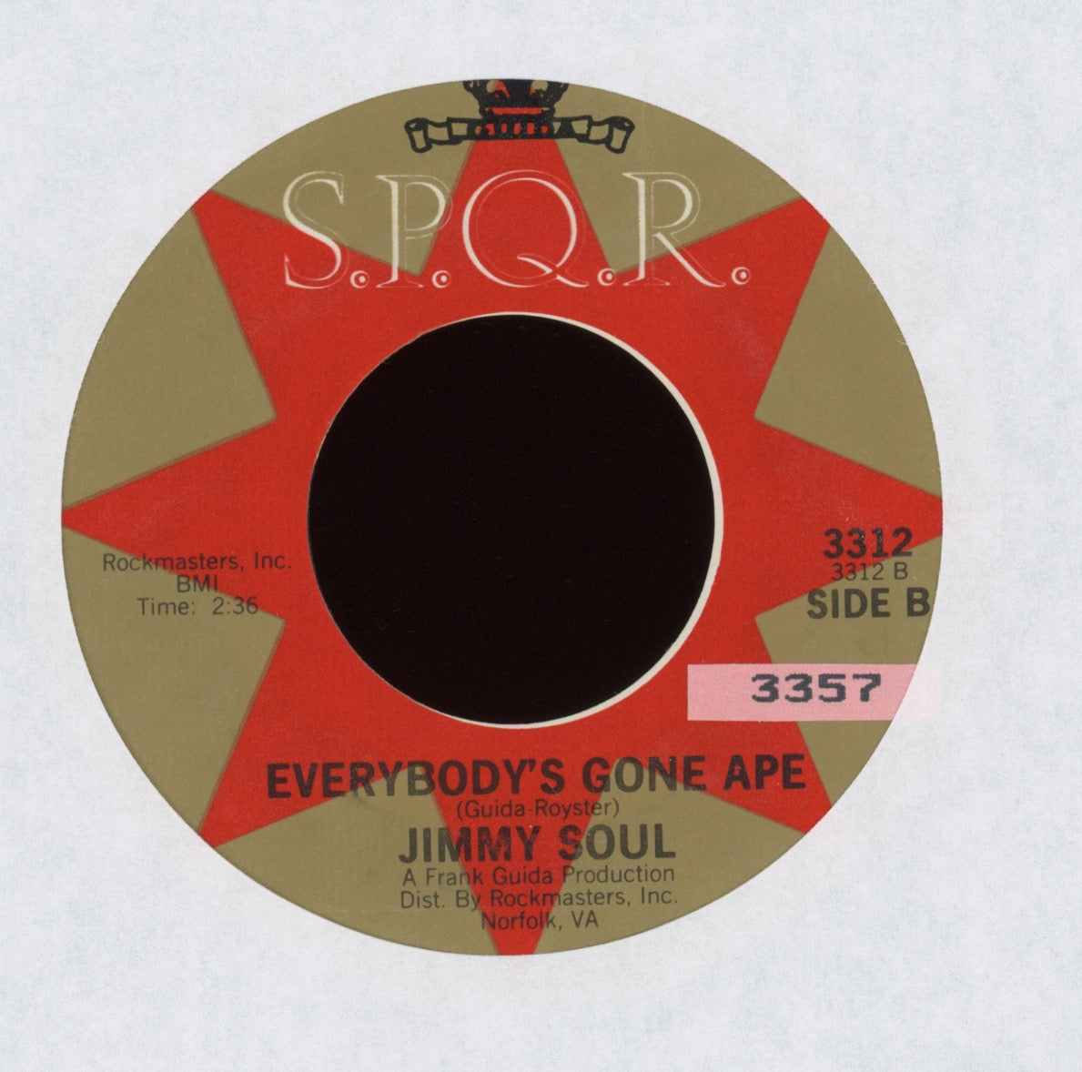 Jimmy Soul - Everybody's Gone Ape on SPQR R&B 45