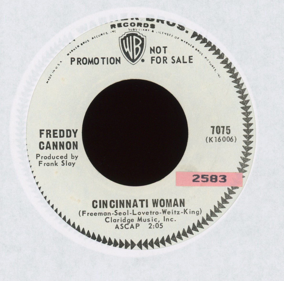 Freddy Cannon - 20th Century Fox on WB Promo Rock 45