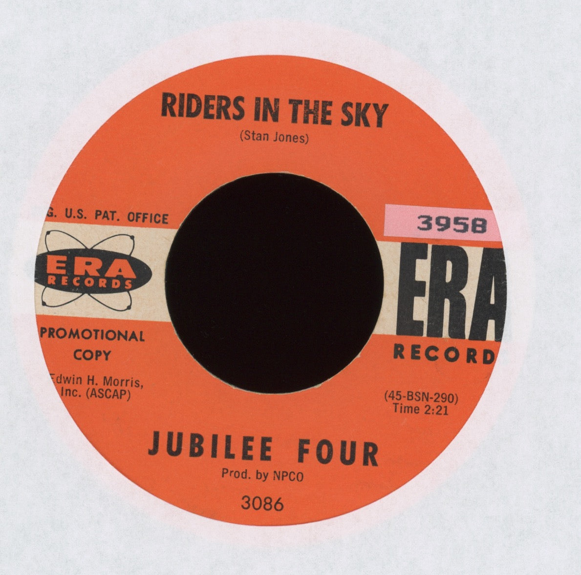 Jubilee Four - Riders In The Sky on Era Popcorn 45