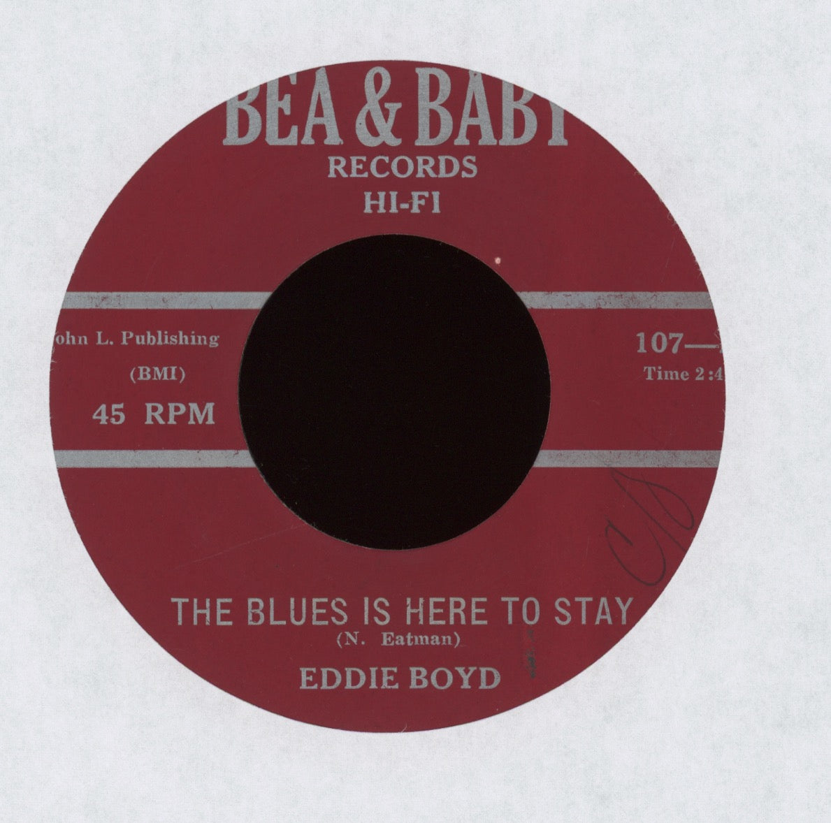 Eddie Boyd - The Blues Is Here To Stay on Bea & Baby R&B Blues 45