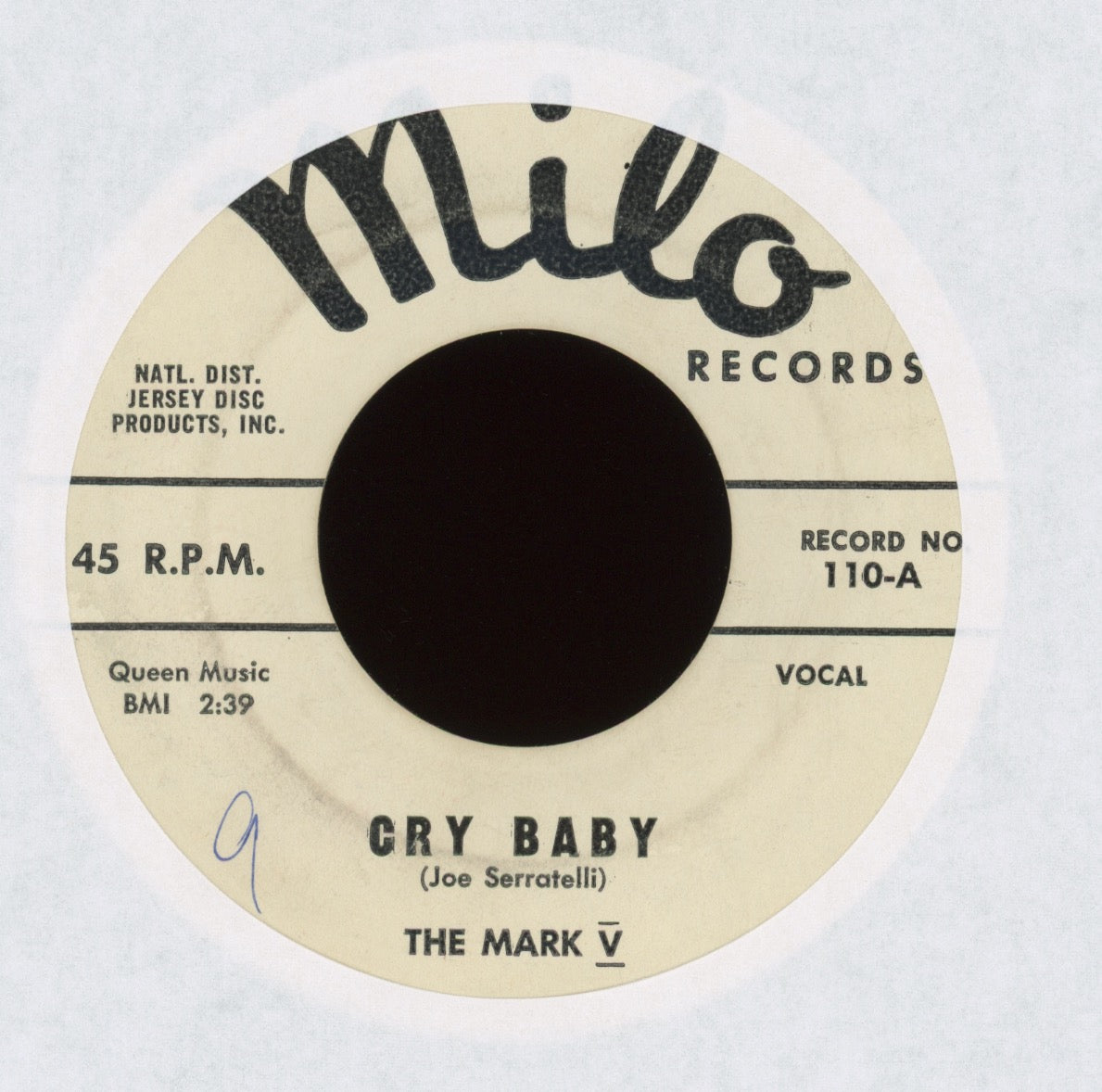 The Mark V - Cry Baby on Milo R&B Doo Wop 45