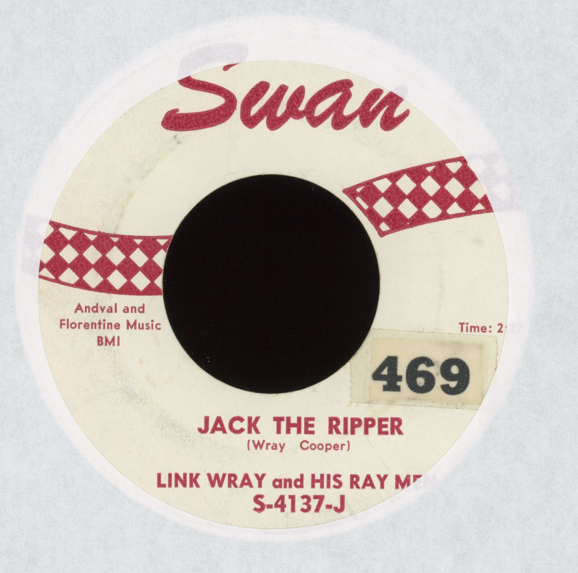 Link Wray And His Ray Men - Jack The Ripper on Swan Rockabilly Surf 45