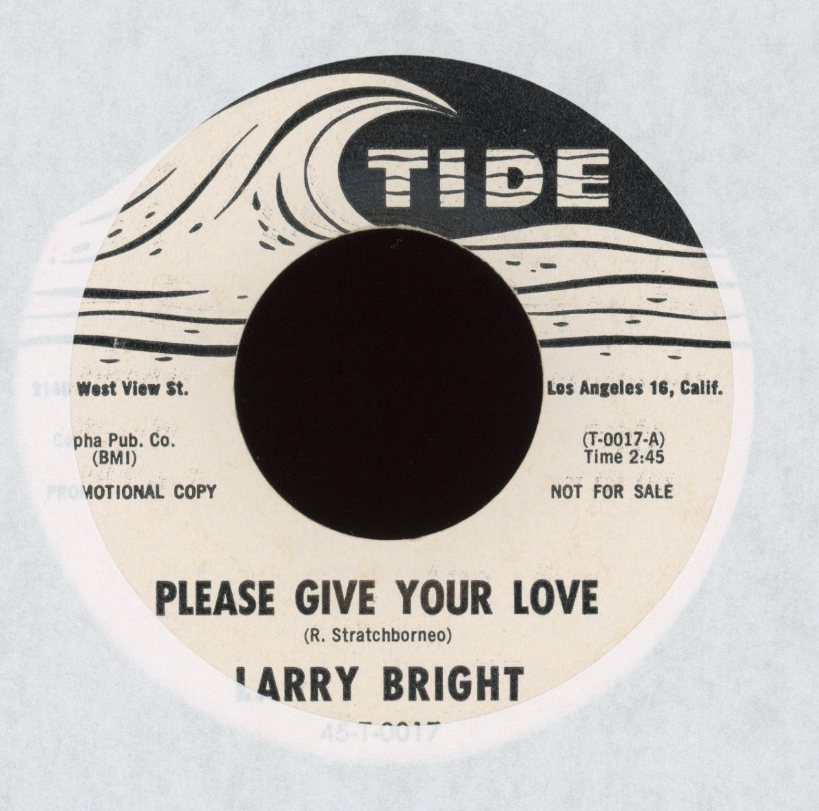 Larry Bright - One Ugly Child on Tide Promo R&B 45