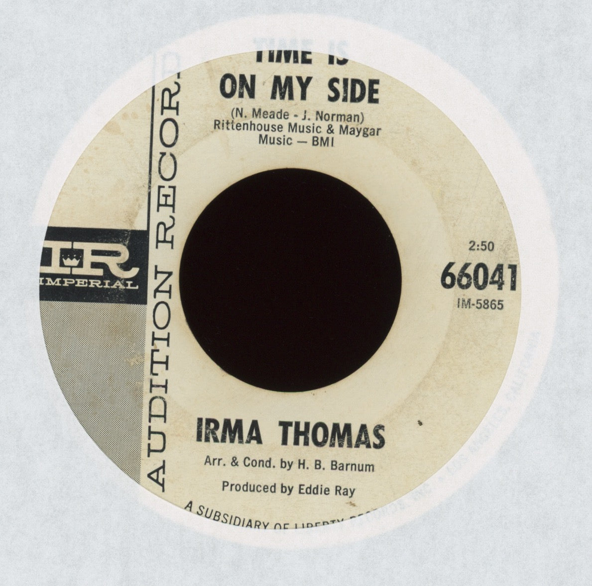 Irma Thomas - Time Is On My Side on Imperial Promo Soul 45