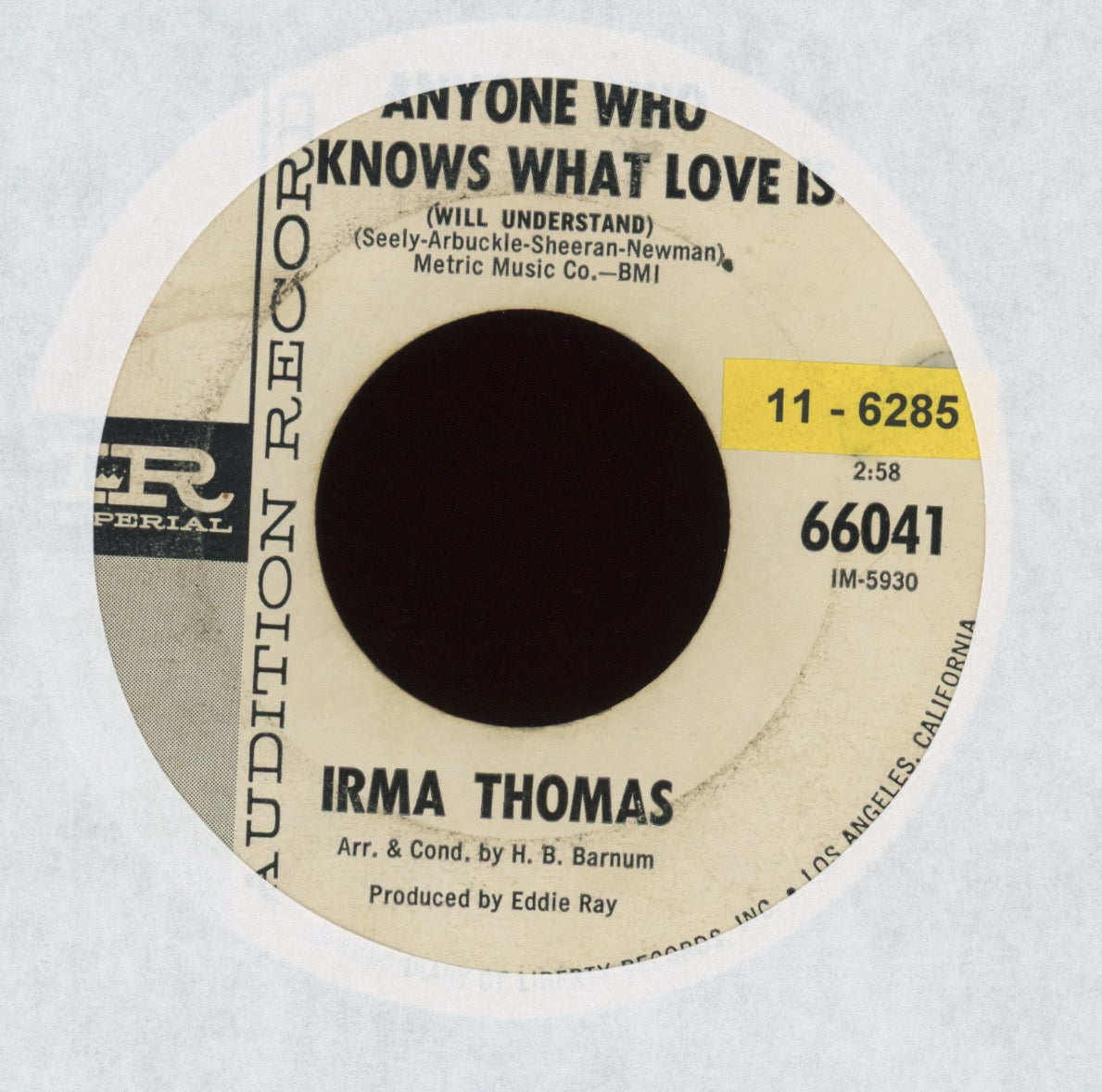Irma Thomas - Time Is On My Side on Imperial Promo Soul 45