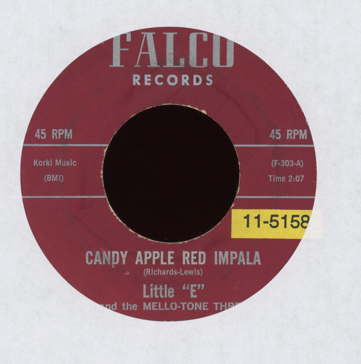 Little E - Candy Apple Red Impala on Falco R&B Doo Wop Hot Rod 45