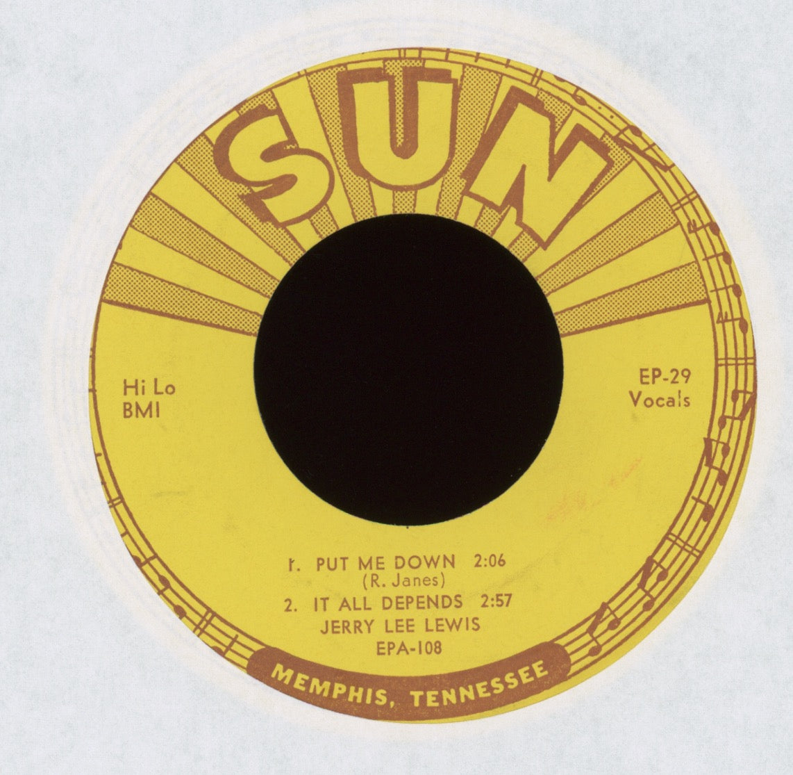 Jerry Lee Lewis - Don't Be Cruel on Sun EPA-108 EP 45 With Cover