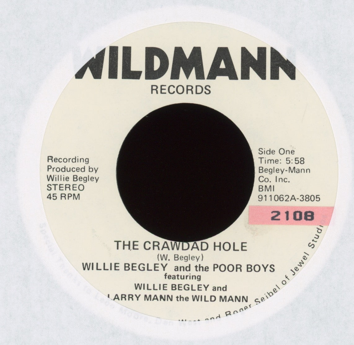 Larry Mann The Wild Mann - The Meat Grinder on Wildmann Sleazy Bonehead Hard Rock 45 With Picture Sleeve