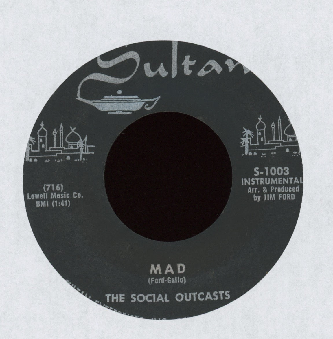 The Social Outcasts - Mad / Blue Guitar on Sultan Instro Surf Exotica 45