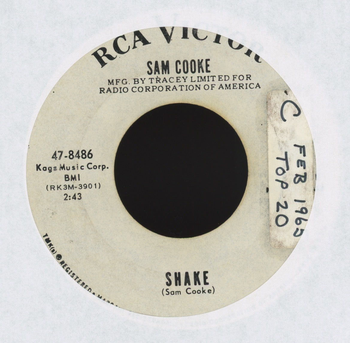Sam Cooke - Shake / A Change Is Gonna Come on RCA Promo Soul 45