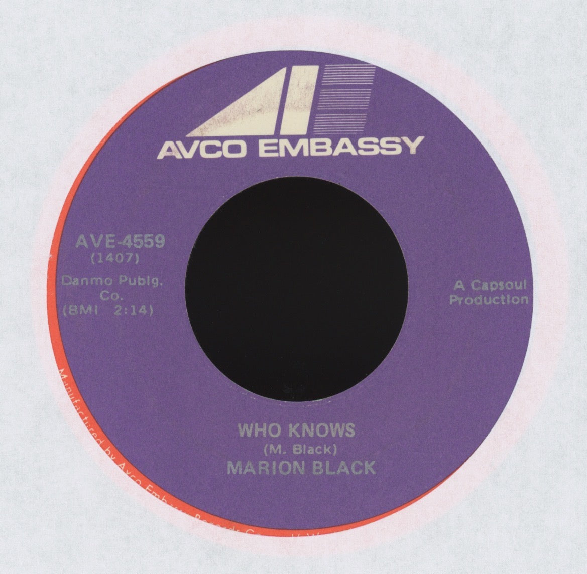 Marion Black - Who Knows on Avco Embassy Soul 45