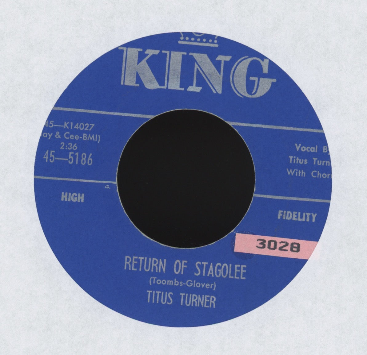 Titus Turner - Return Of Stagolee on King R&B 45