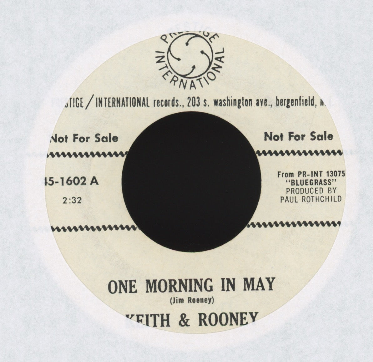 Keith & Rooney - Livin' On The Mountain on Prestige International Promo Bluegrass 45