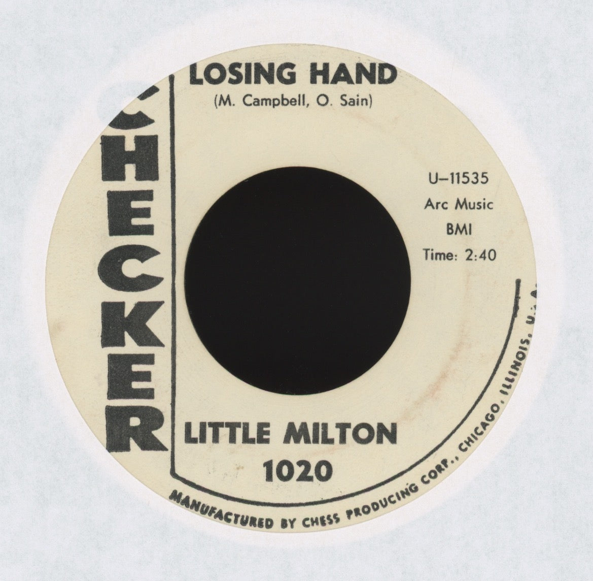 Little Milton - Losing Hand on Checker Promo R&B Blues 45