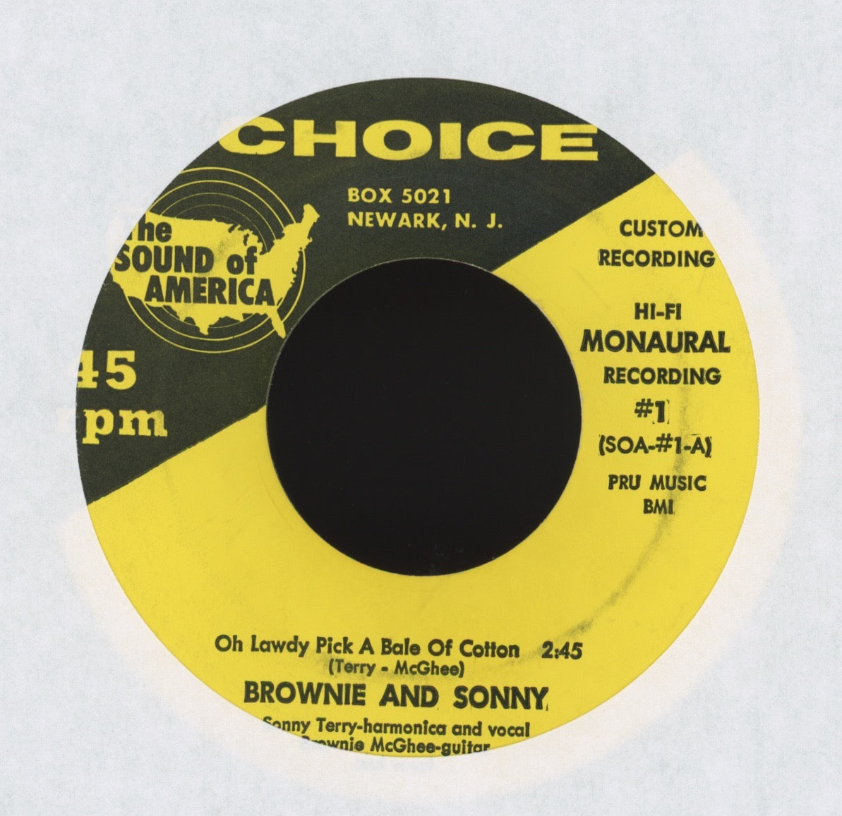 Brownie & Sonny - The Ballad Of John Henry on Choice Blues 45